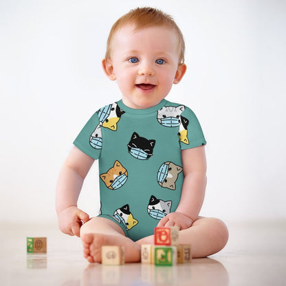 Custom Printed Cotton Baby Bodysuit with Easy-Change Snaps
