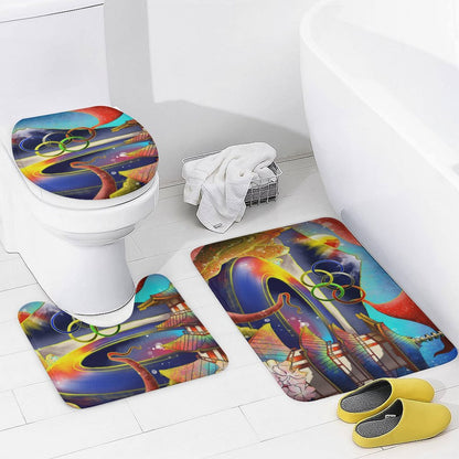 Custom 4-Piece Bathroom Set | Personalized Shower Curtain & Mats