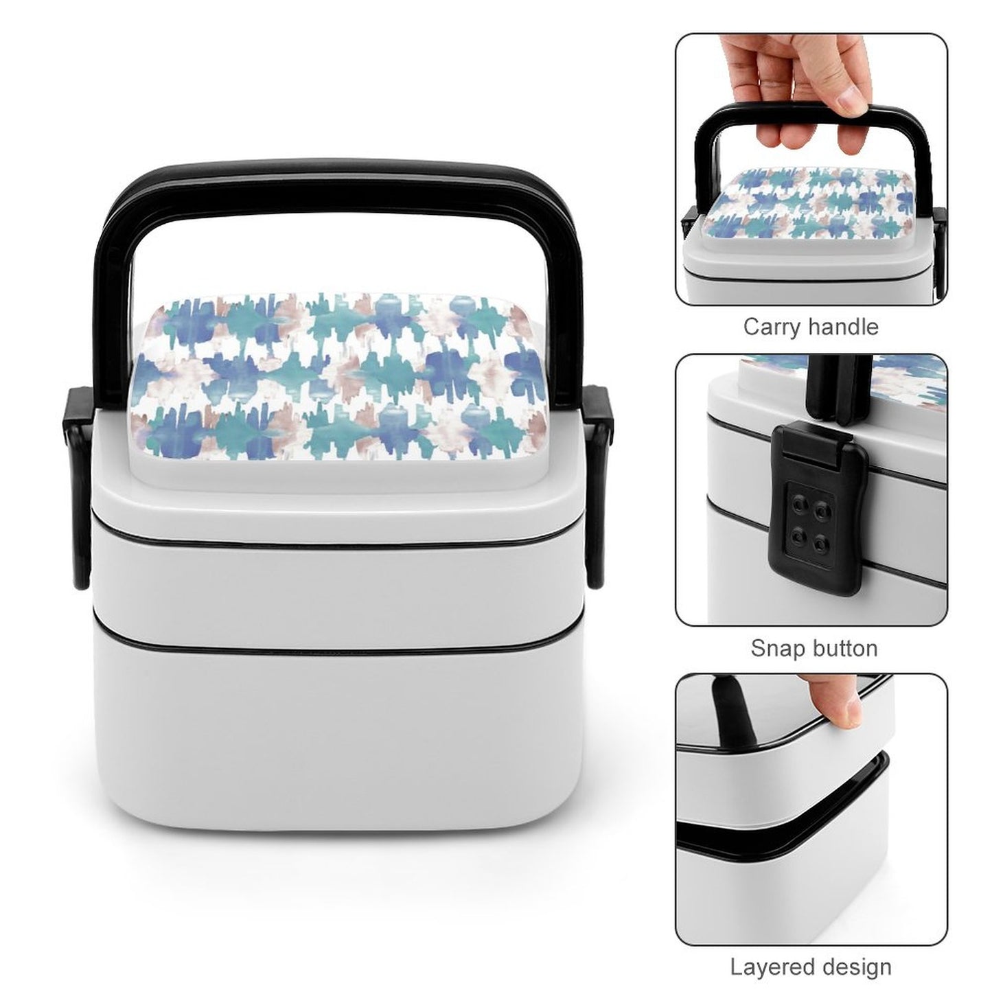 Custom Double Layer Bento Box: 1000ml Stackable Lunch Container