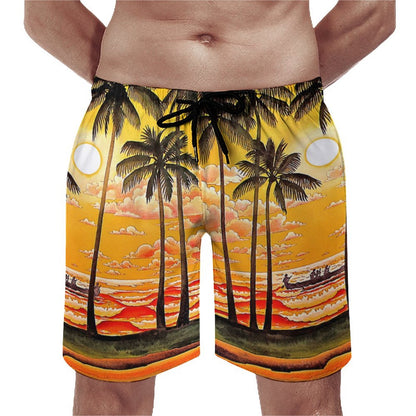 Custom Printed Men's Swim Trunks with Mesh Liner