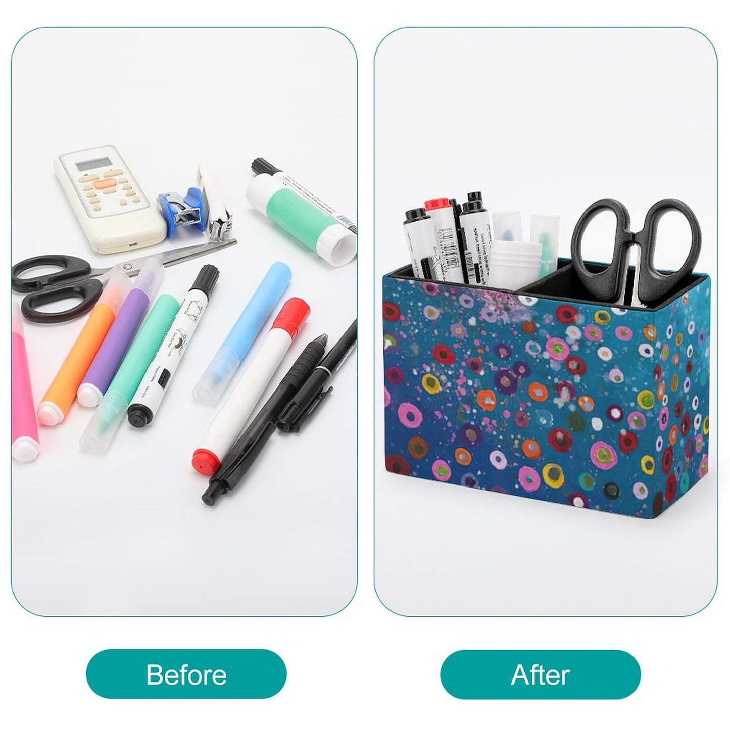 Custom Leather Pen Holder | Personalized Desk Organizer for Office