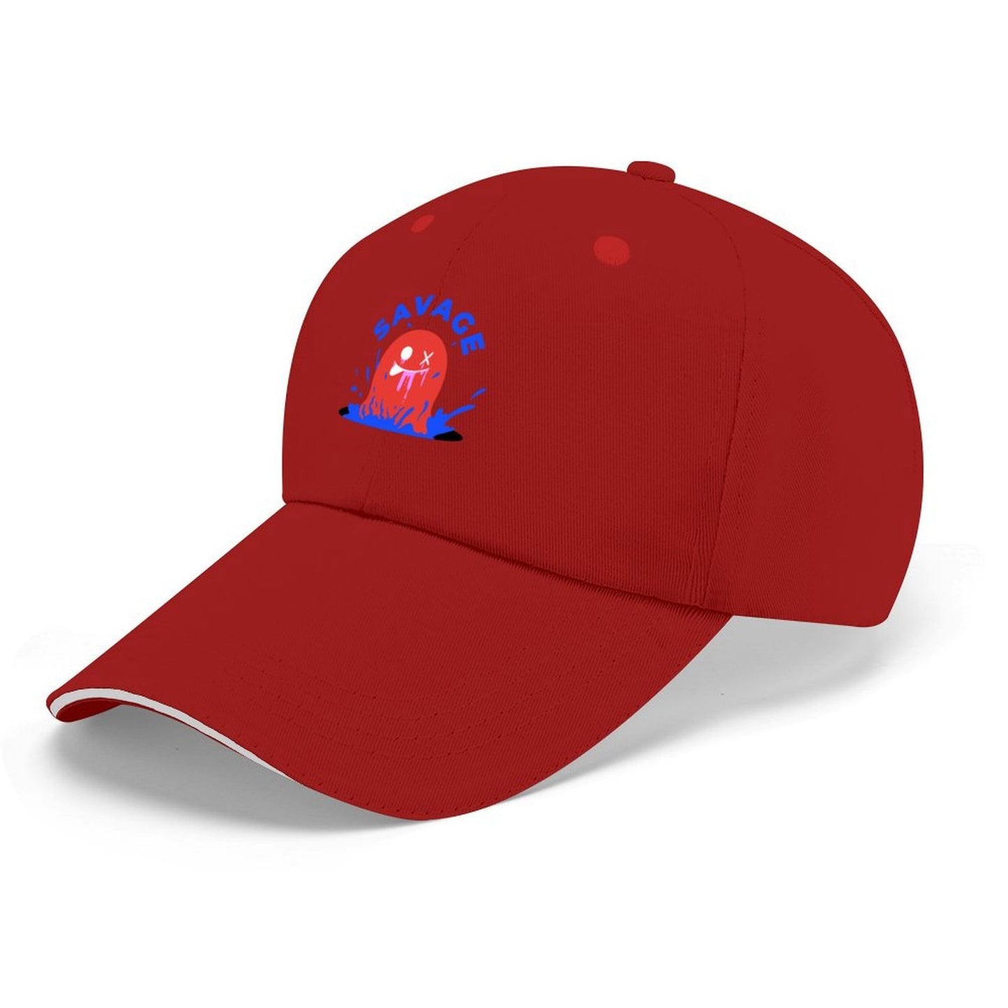 Custom Sandwich Brim Baseball Cap with Heat Transfer Print