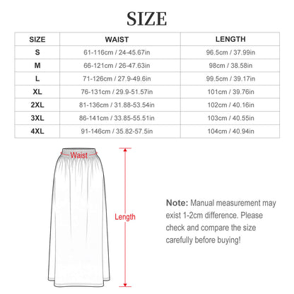 Women’s High Waist Elastic Milk Silk Skirt with Gathered Waist and Custom Heat Transfer Print
