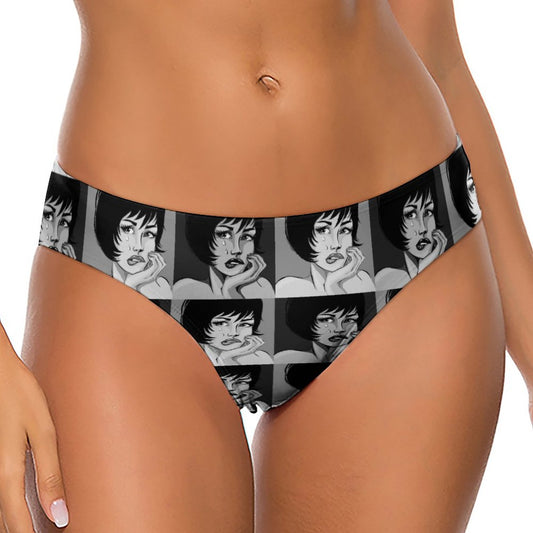 Custom Allover Print Milk Silk Thong | Seamless Personalized T-Back Panties