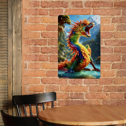 Custom Vertical Folded Edge Tin Sign: Durable UV-Printed Art for Any Space (30x20cm)