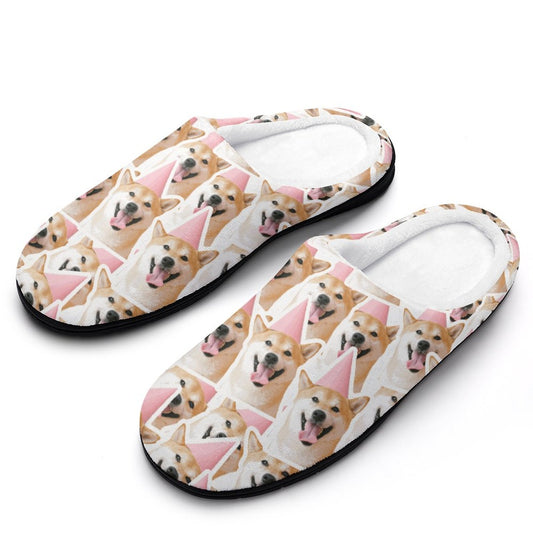 Custom Men's House Slippers | Personalized Warm Cotton Scuffs