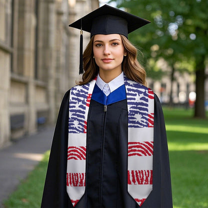 Custom V-Neck Graduation Stole | Personalized Satin Sash