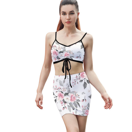 Custom Two-Piece Skirt Set | Sexy Personalized Drawstring Outfit