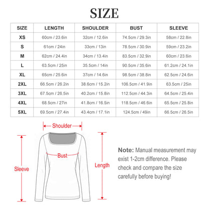 Custom Women's Square Neck Ribbed Long Sleeve Top