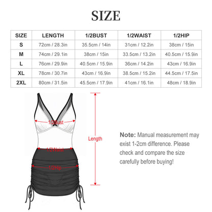 Women's One Piece Tummy Control Swimsuit with Mesh V-Neck and Custom Print