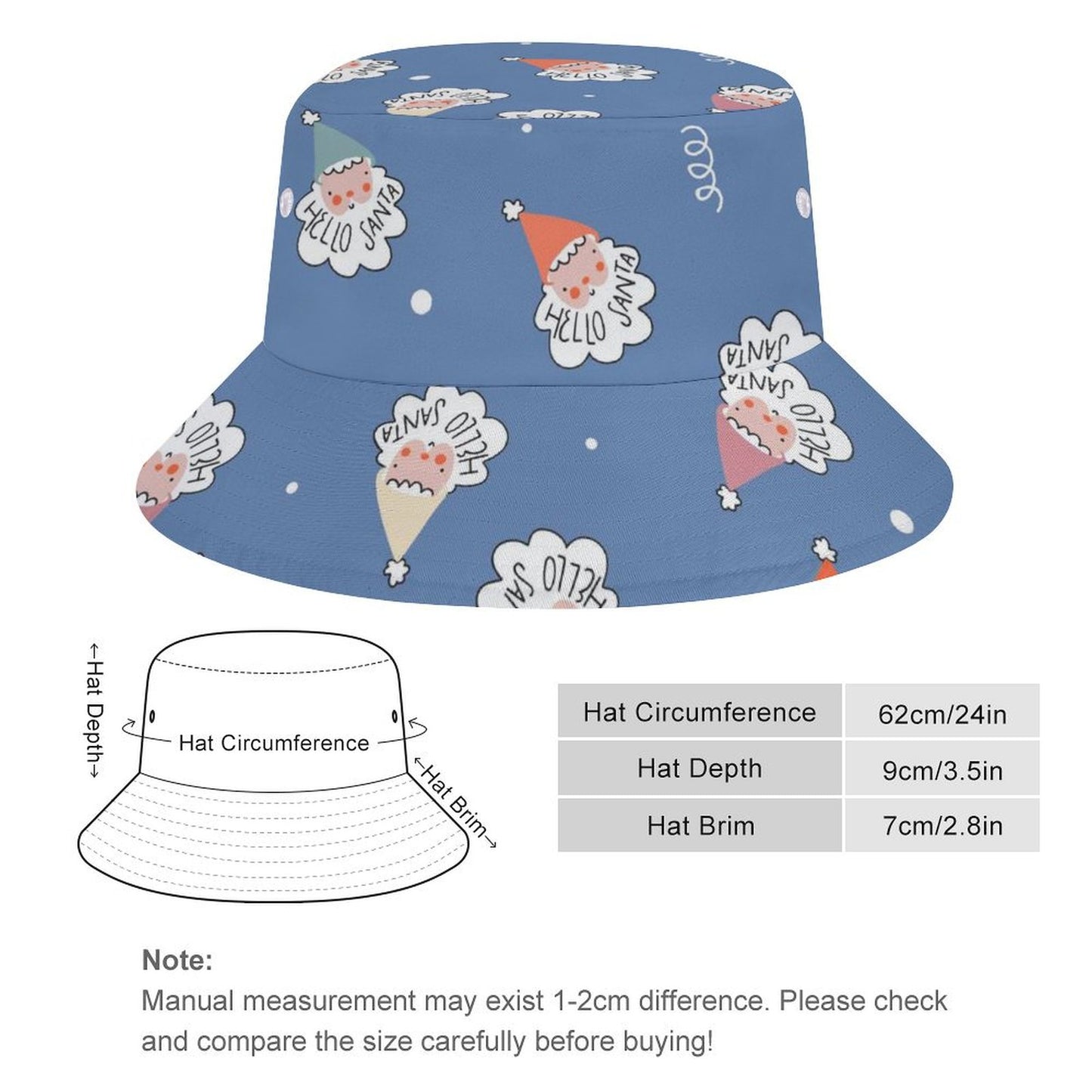 Shop Plus Size Bucket Hat | Custom All-Over Print Design (62cm)
