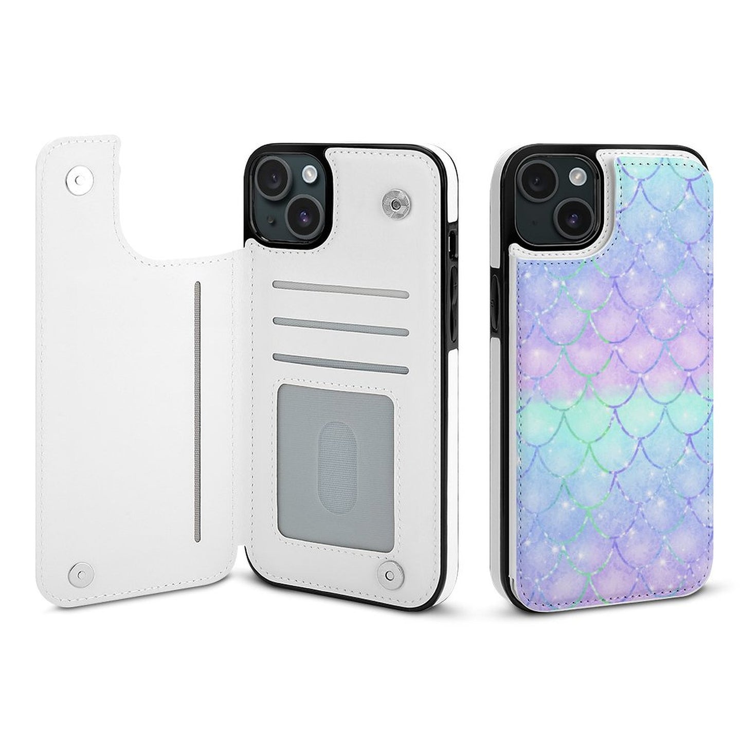 Custom iPhone 15 Flip Wallet Case | Protective Leather Folio & Card Holder