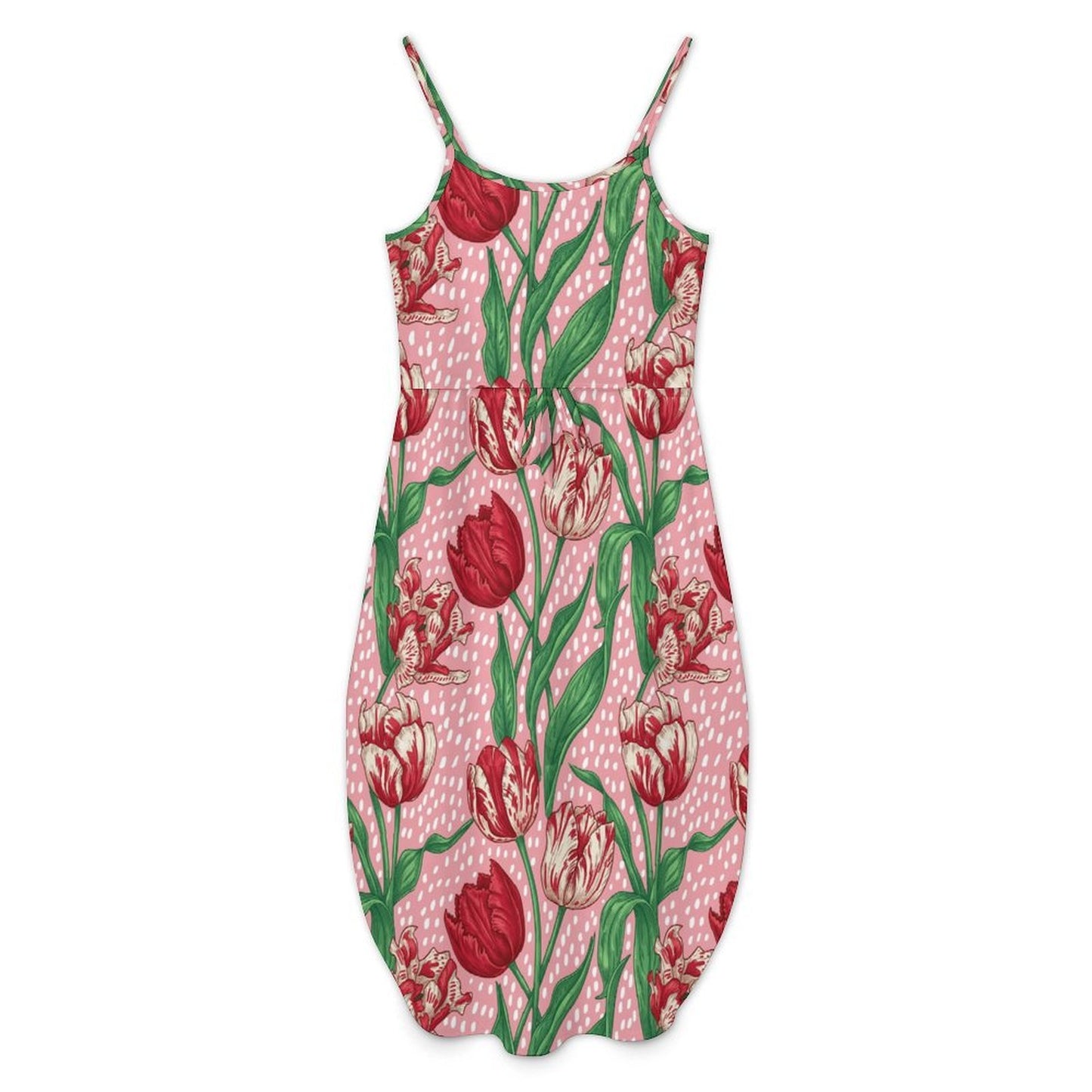 Custom Printed Spaghetti Strap Side Slit Maxi Dress