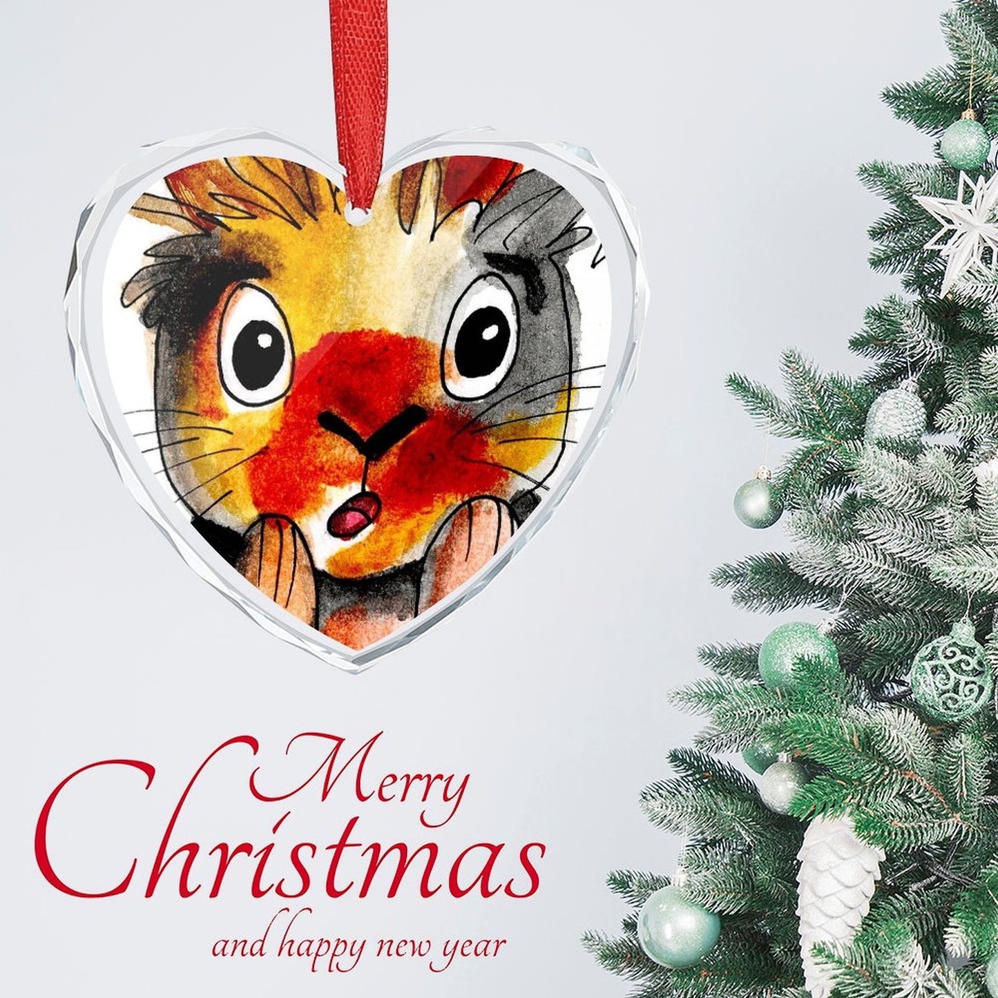 Custom Crystal Glass Heart Ornament | Personalized Photo Keepsake