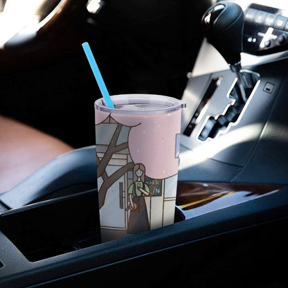 Custom Full Print Travel Mug Car Tumbler | 20oz Leakproof Commuter Cup
