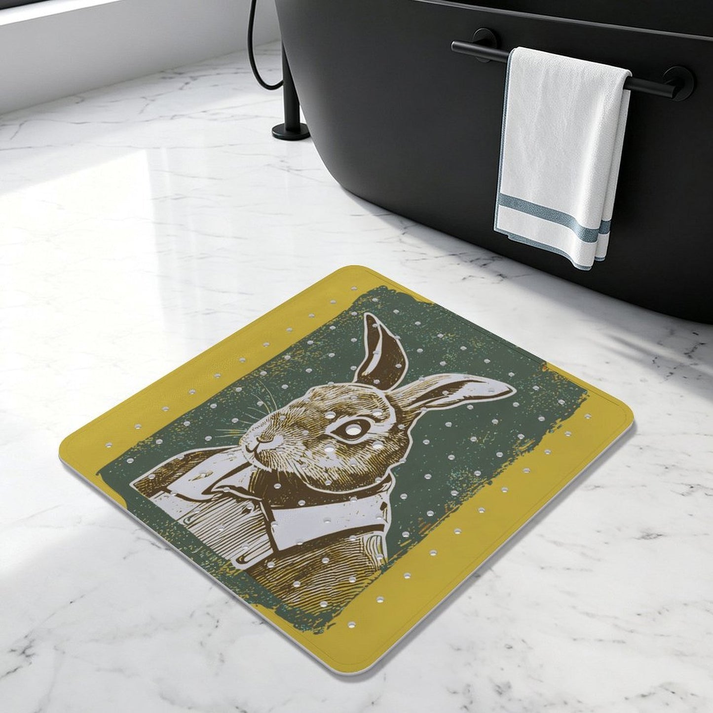 Custom Non-Slip Bath Mat with Suction Cups and Drainage Holes