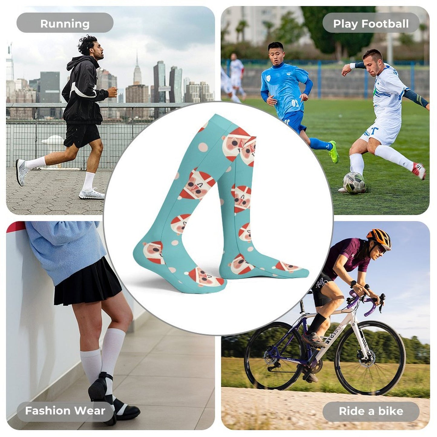 Custom Printed Knee-High & Thigh-High Polyester Socks