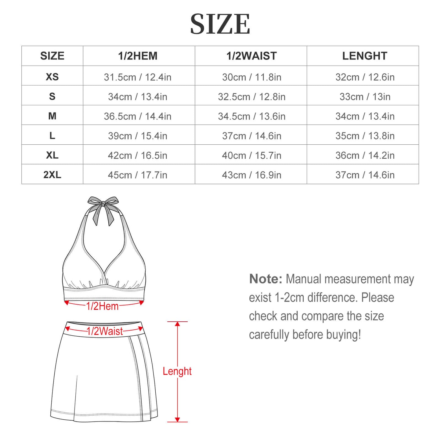 Custom Two-Piece Slit Skirt Swimsuit Set