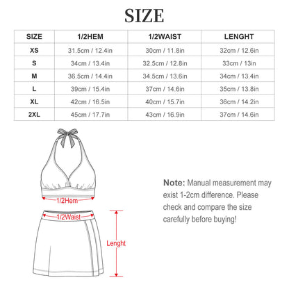 Custom Two-Piece Slit Skirt Swimsuit Set