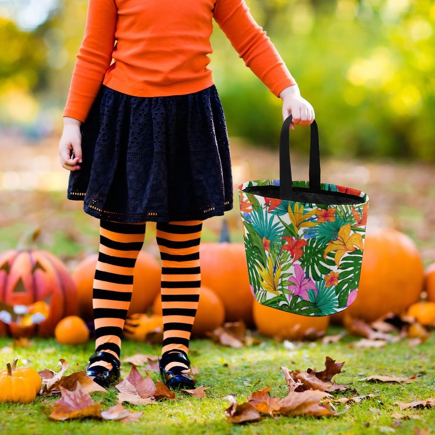 Custom Halloween Trick or Treat Bag: Reusable Kids Candy Tote