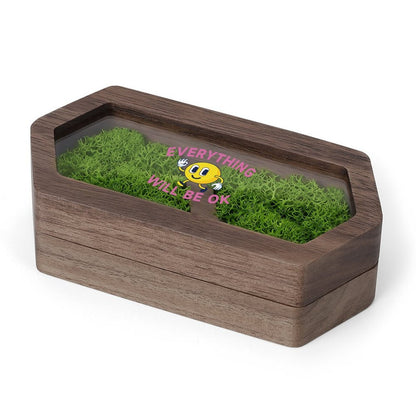 Personalized Wooden Double Ring Box with Clear Acrylic Lid