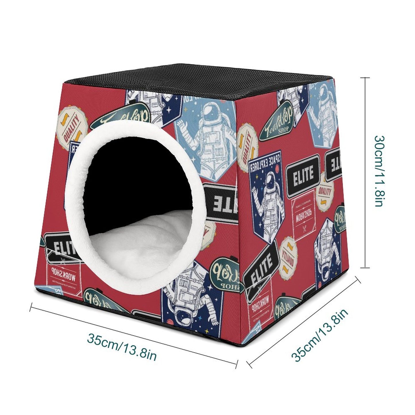 Custom Space Capsule Cat Bed | Personalized Enclosed Dog Cave