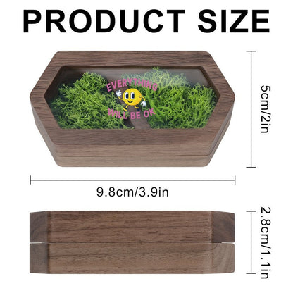 Personalized Wooden Double Ring Box with Clear Acrylic Lid