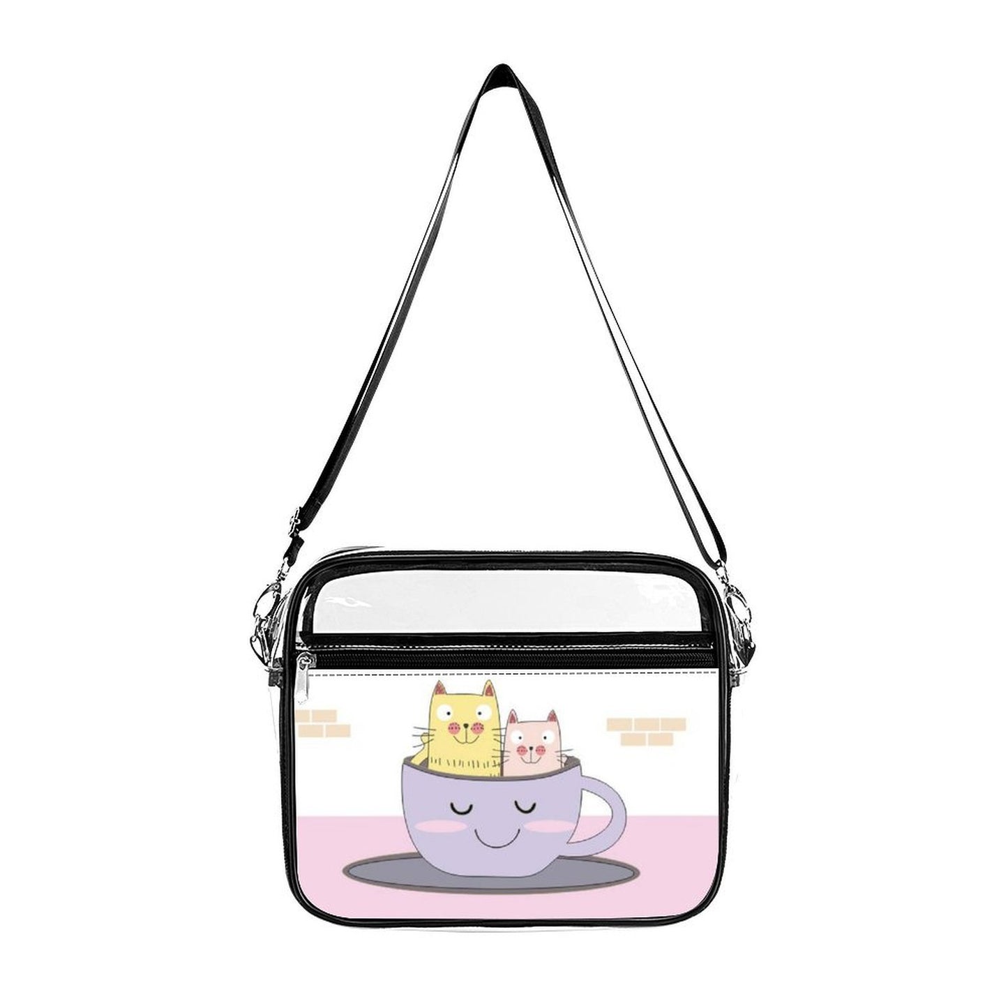 Custom Clear PVC Crossbody Bag — UV-Printed Personalized Transparent Shoulder Bag