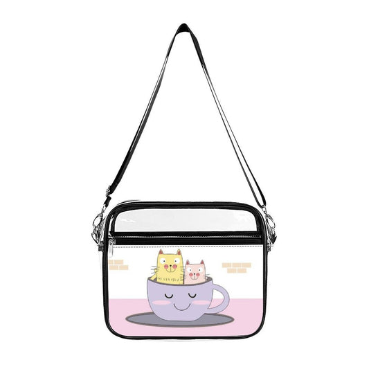 Custom Clear PVC Crossbody Bag — UV-Printed Personalized Transparent Shoulder Bag