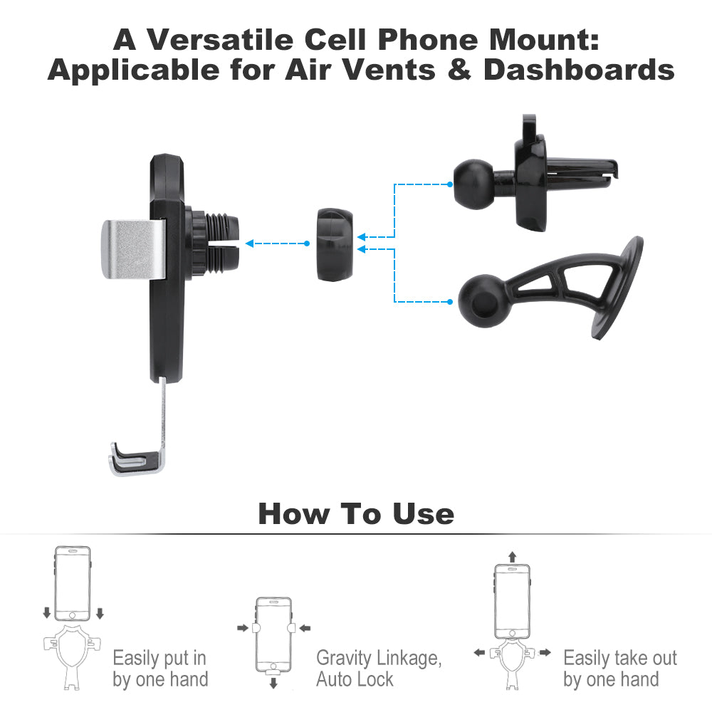 Custom Logo Phone Mount for Car | Stable Gravity-Sensing Dock