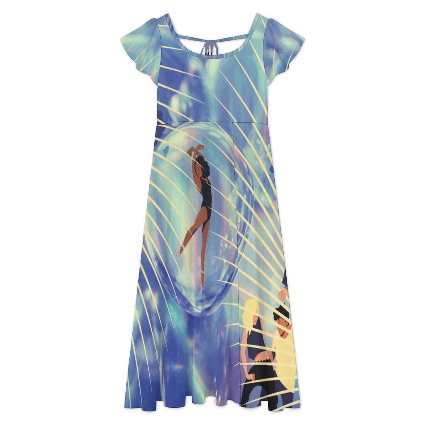 Flared Sleeve Dress Animation, Music, Dance