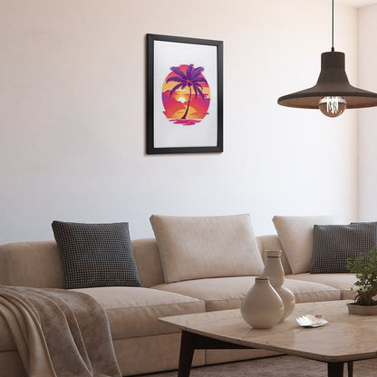 Custom Vertical Framed Canvas | Modern Black/Gold Wall Art