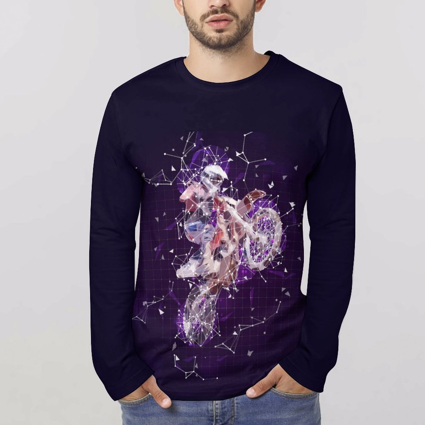 Custom All-Over Print Long Sleeve T-Shirt: Men's Full Graphic Tee