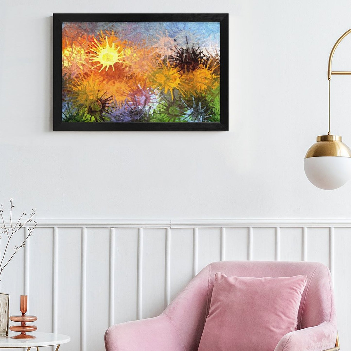 Custom Horizontal Framed Canvas | Black/Gold Frame Wall Art