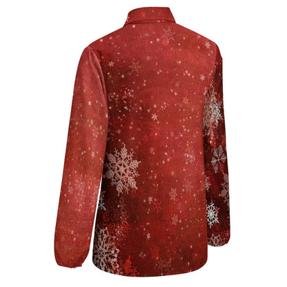 Custom Women's Retro V-Neck Long Sleeve Blouse