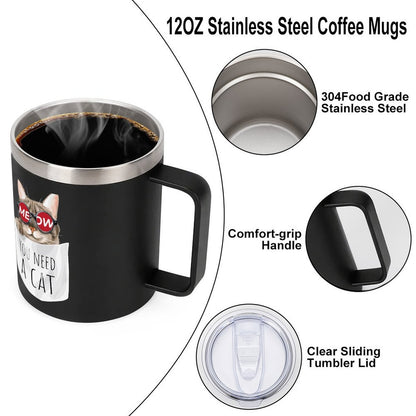 Custom 12oz Stainless Steel Insulated Mug with Double-Sided Print
