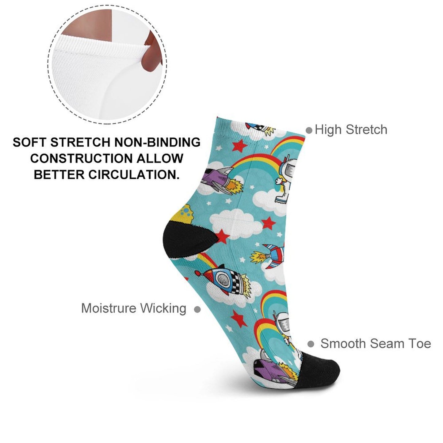 Custom Printed Socks | Personalized Polyester Crew Socks