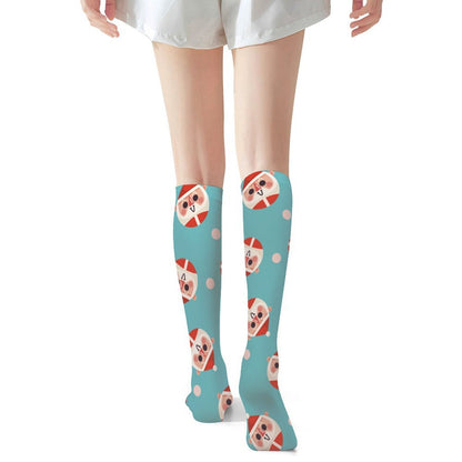 Custom Printed Knee-High & Thigh-High Polyester Socks