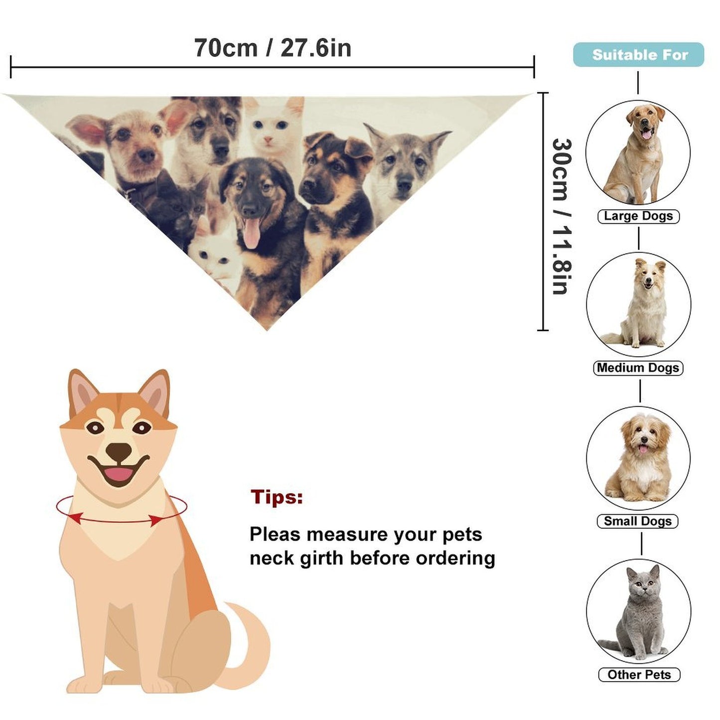 Custom Lightweight Triangle Pet Bandana