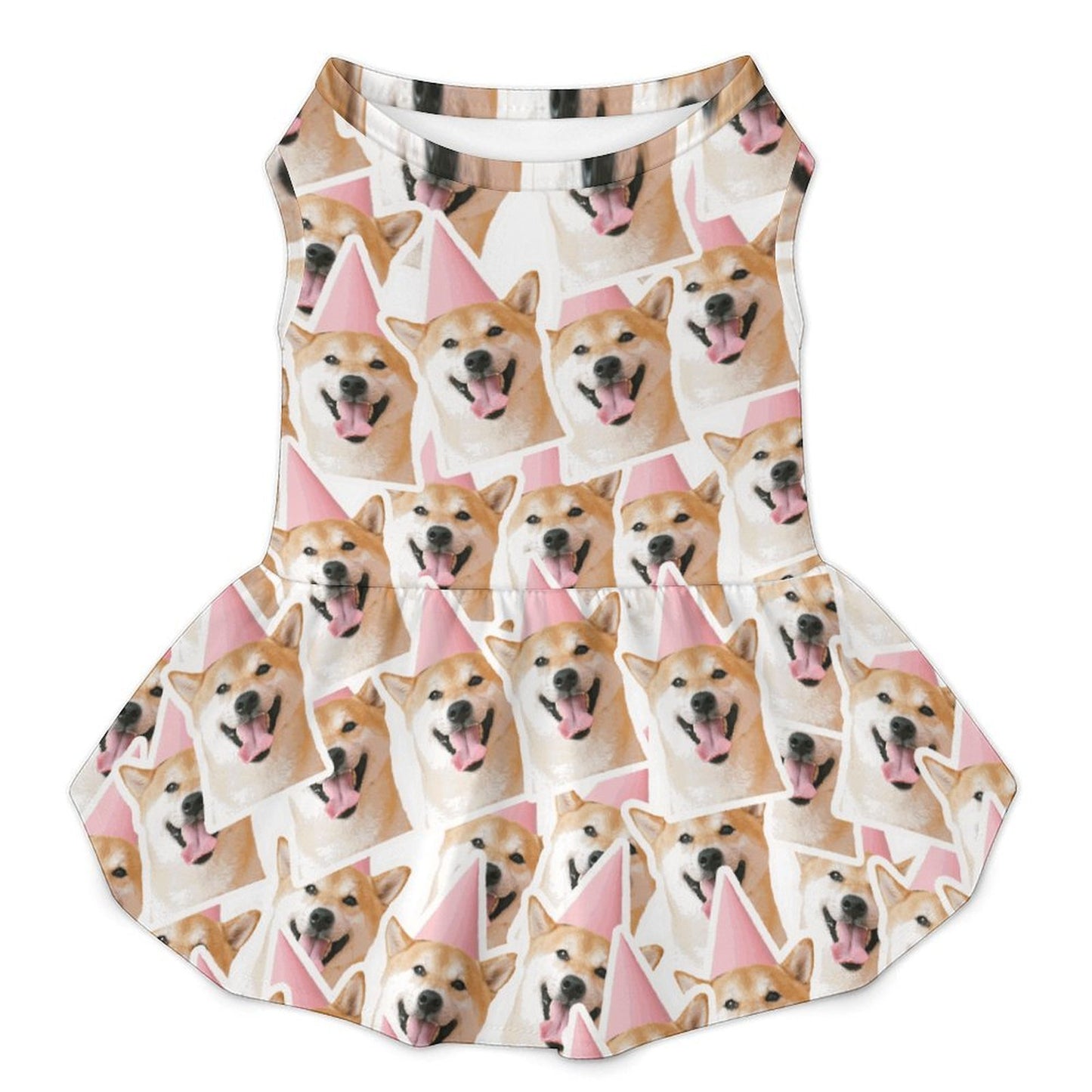 Pet Dress Dog, Repeating Pattern  Santa Claus-Red-White-Circle-Blue-Print-Merry Christmas-Repeat-Tile