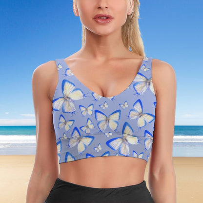 Custom U-Neck Sports Bra: High Support Padded Workout Top