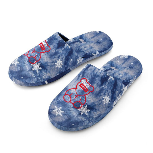 Custom Flannel House Slippers for Women | Non-Slip TPR Sole Indoor Shoes