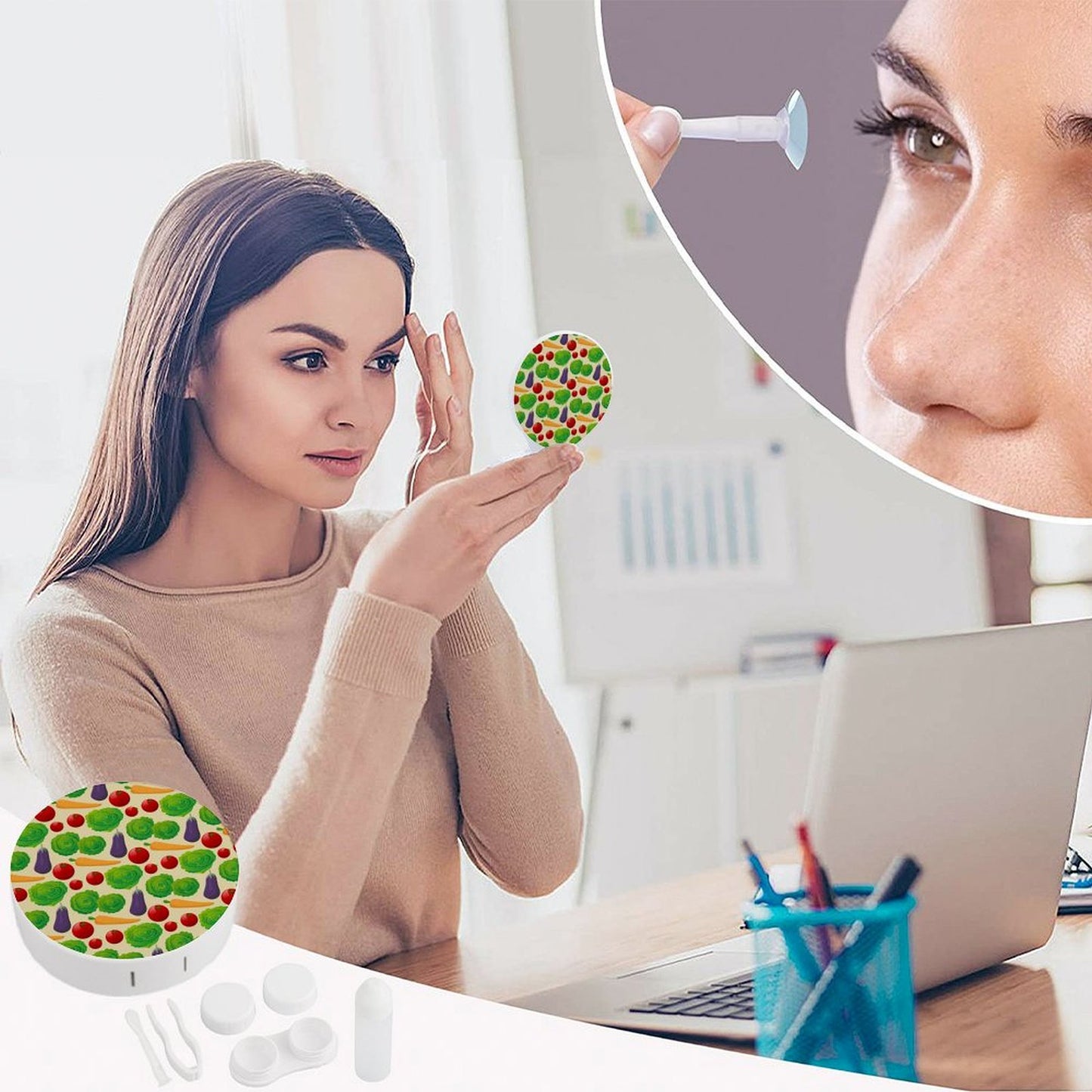 Custom Contact Lens Case | Personalized Travel Kit with Mirror