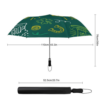 Personalized Auto-Open Golf Umbrella with UV-Blocking Lining and Custom Print
