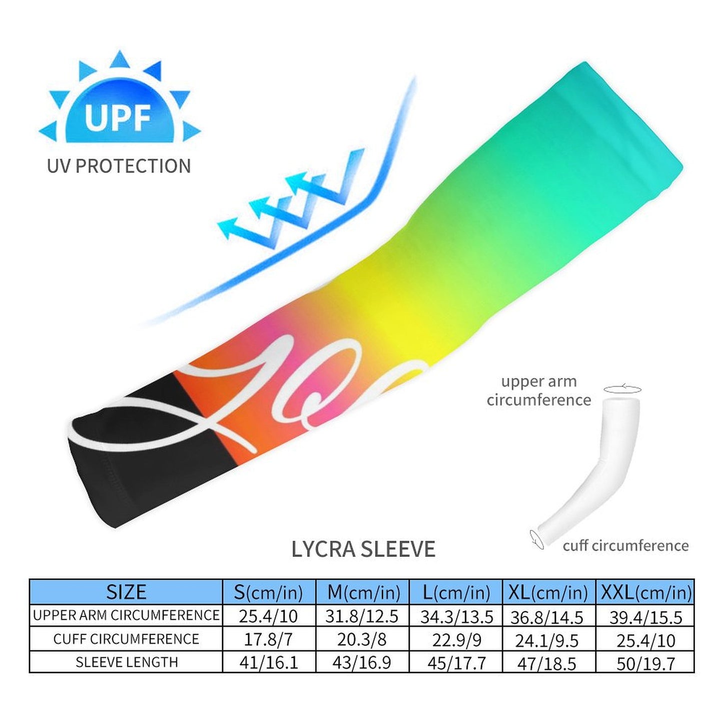 Custom Lycra Cooling Arm Sleeves (Pair) | UV Protection Performance Wear