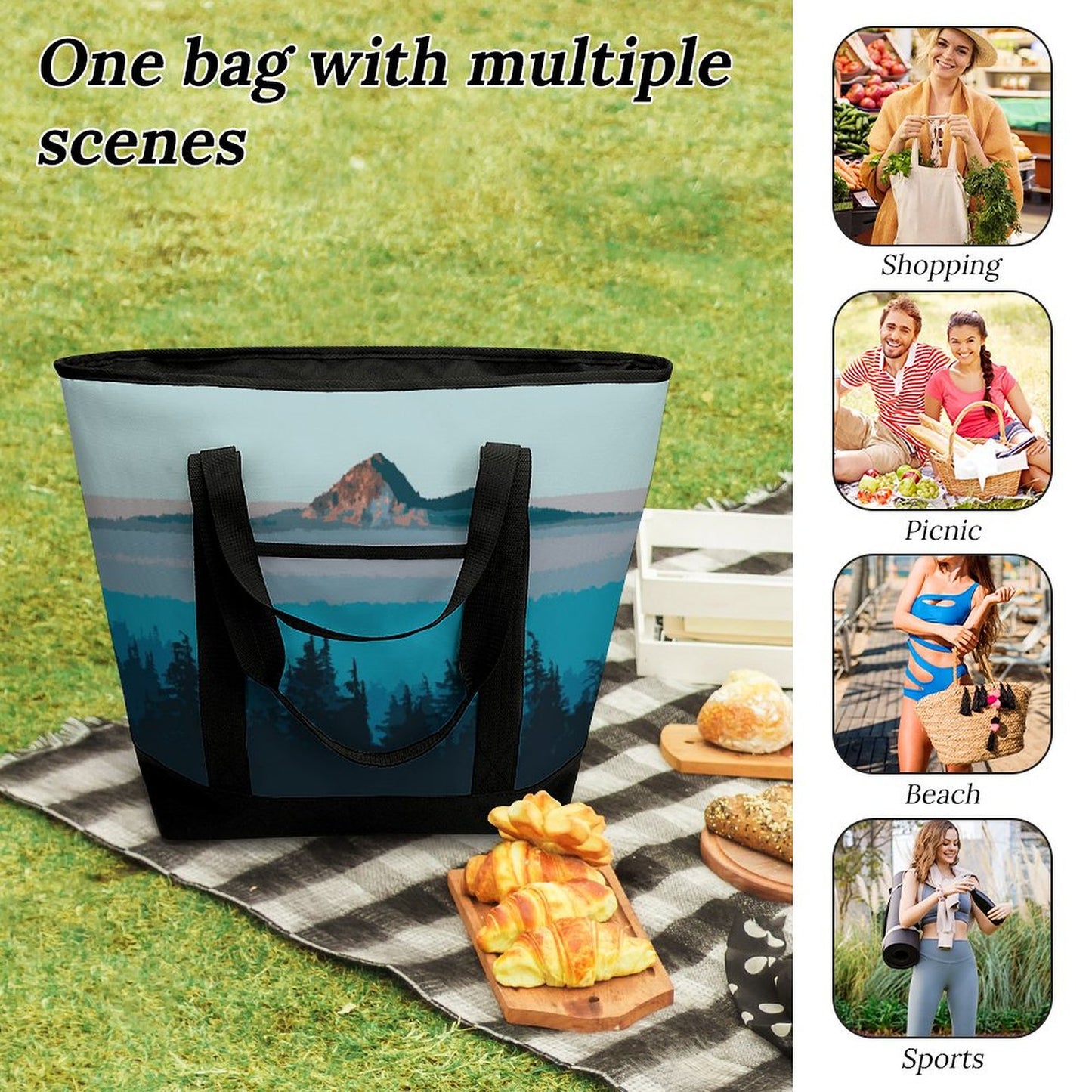 Custom Insulated Shopping Bag | Personalized Large Grocery Tote