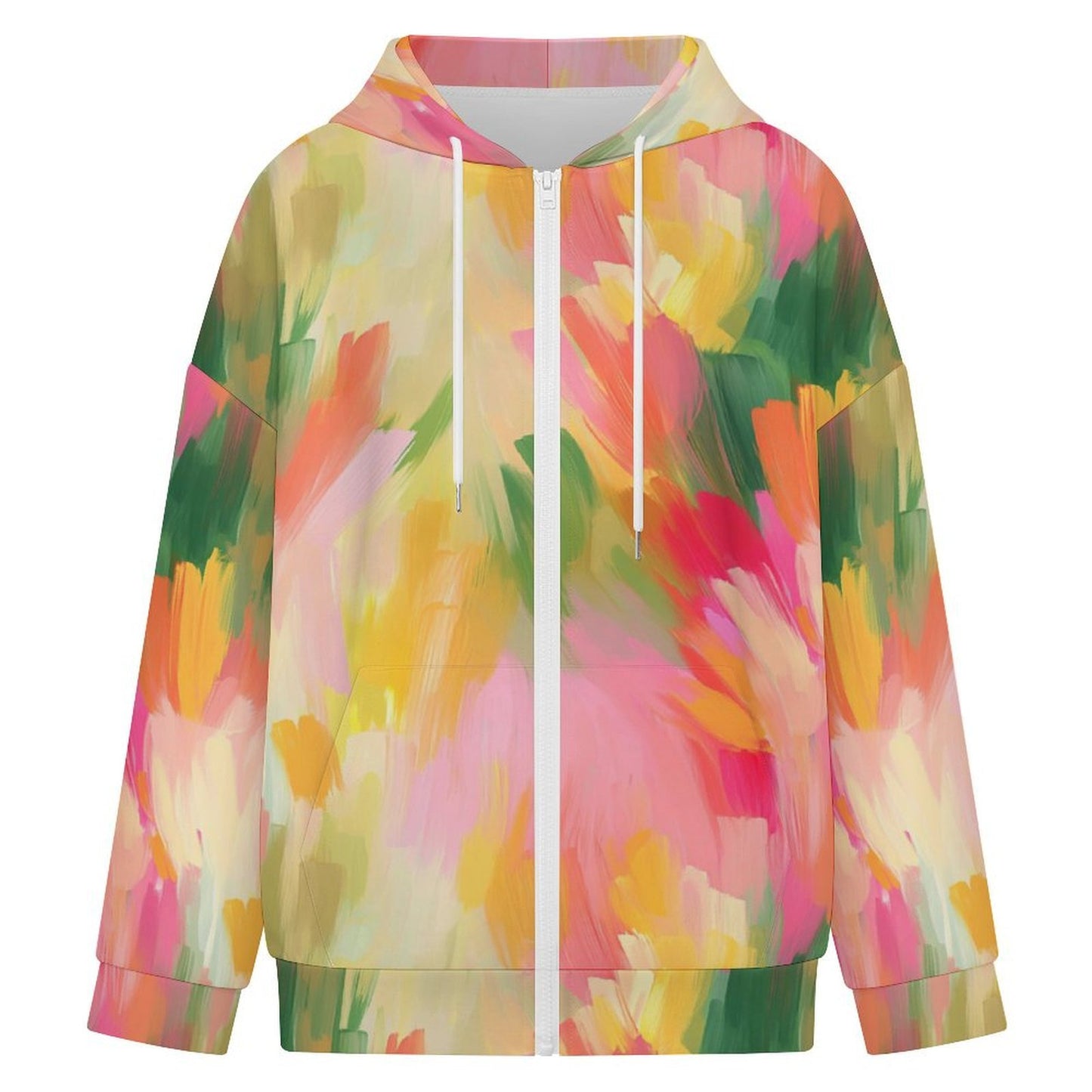 Women's Full Zip Hooded Sweatshirt with Custom Graphic Design