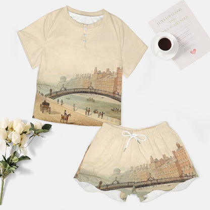 Custom Short Sleeve Loungewear Set | Personalized Pajama Set