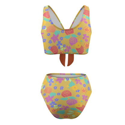 Custom Tie-Front High-Waisted Bikini: Retro Tummy Control Set