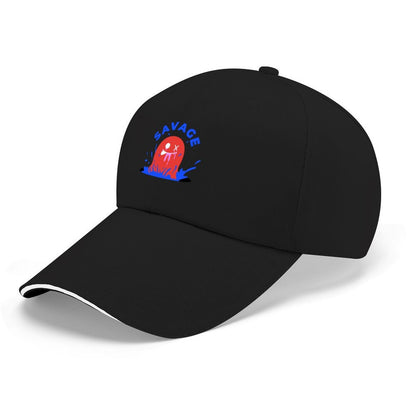 Custom Sandwich Brim Baseball Cap with Heat Transfer Print